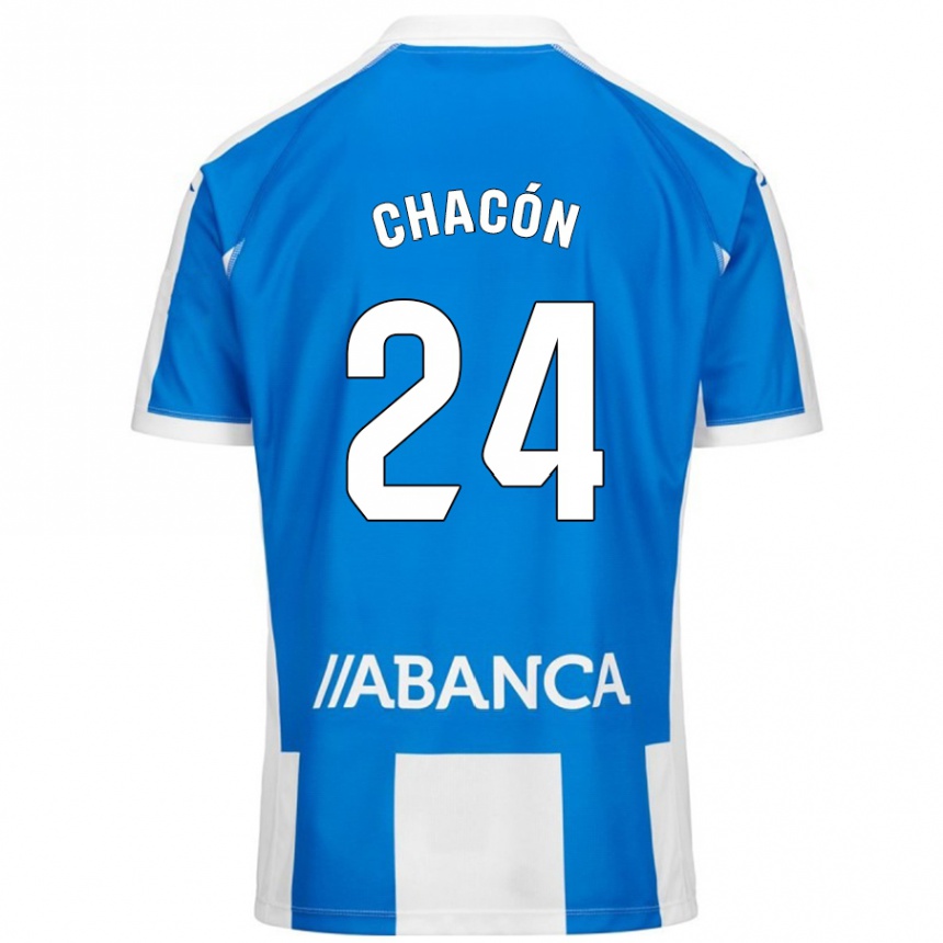 Niño Fútbol Camiseta Luis Chacón #24 Azul Blanco 1ª Equipación 2024/25 México