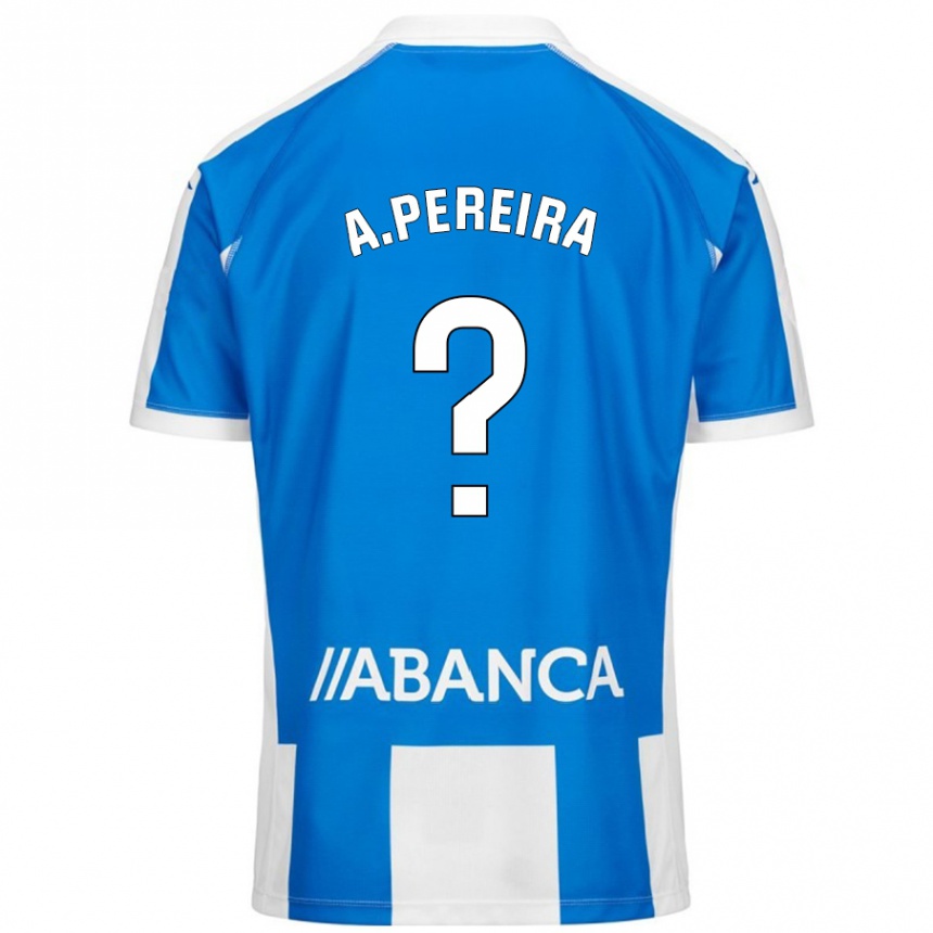 Niño Fútbol Camiseta Alejandro Pereira #0 Azul Blanco 1ª Equipación 2024/25 México