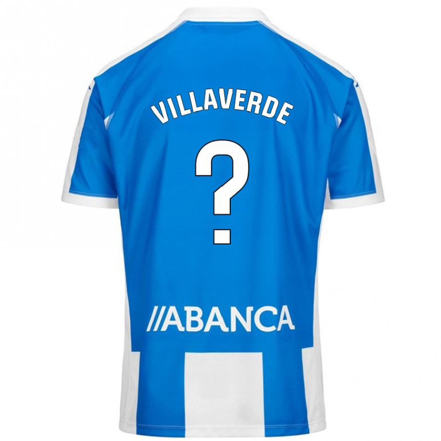 Niño Fútbol Camiseta Hugo Villaverde #0 Azul Blanco 1ª Equipación 2024/25 México