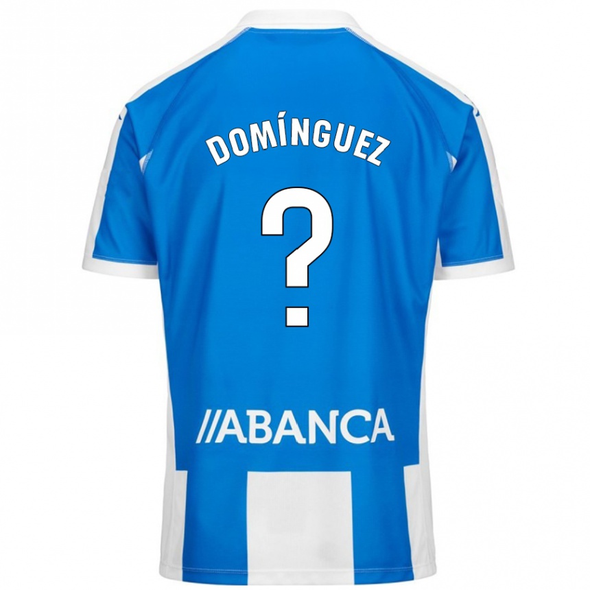 Niño Fútbol Camiseta David Domínguez #0 Azul Blanco 1ª Equipación 2024/25 México