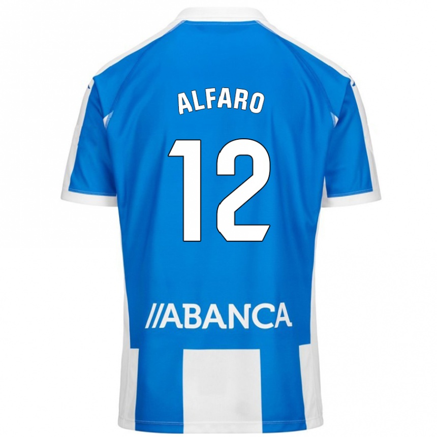 Niño Fútbol Camiseta Alejandro Alfaro #12 Azul Blanco 1ª Equipación 2024/25 México