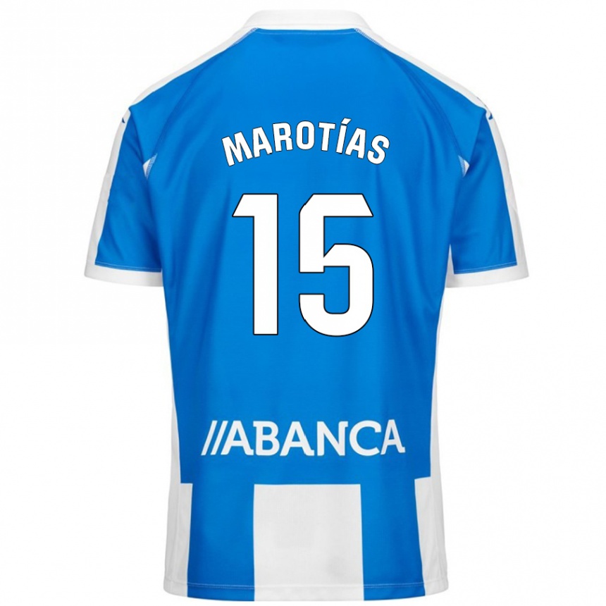 Niño Fútbol Camiseta Oscar Marotías #15 Azul Blanco 1ª Equipación 2024/25 México