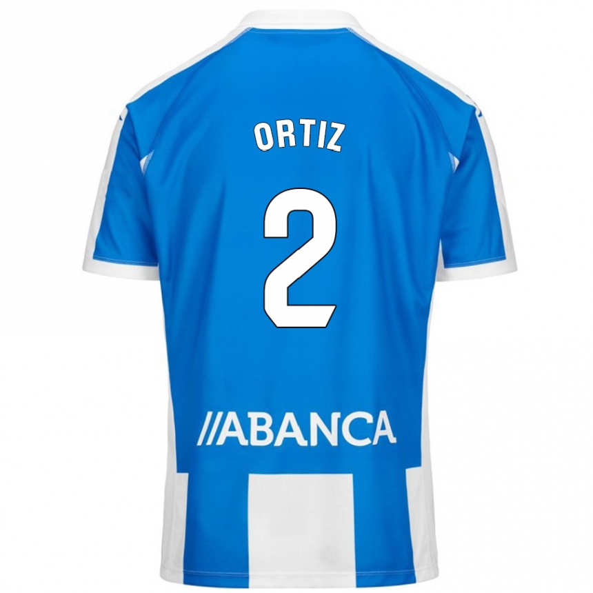 Niño Fútbol Camiseta Samara Ortiz #2 Azul Blanco 1ª Equipación 2024/25 México