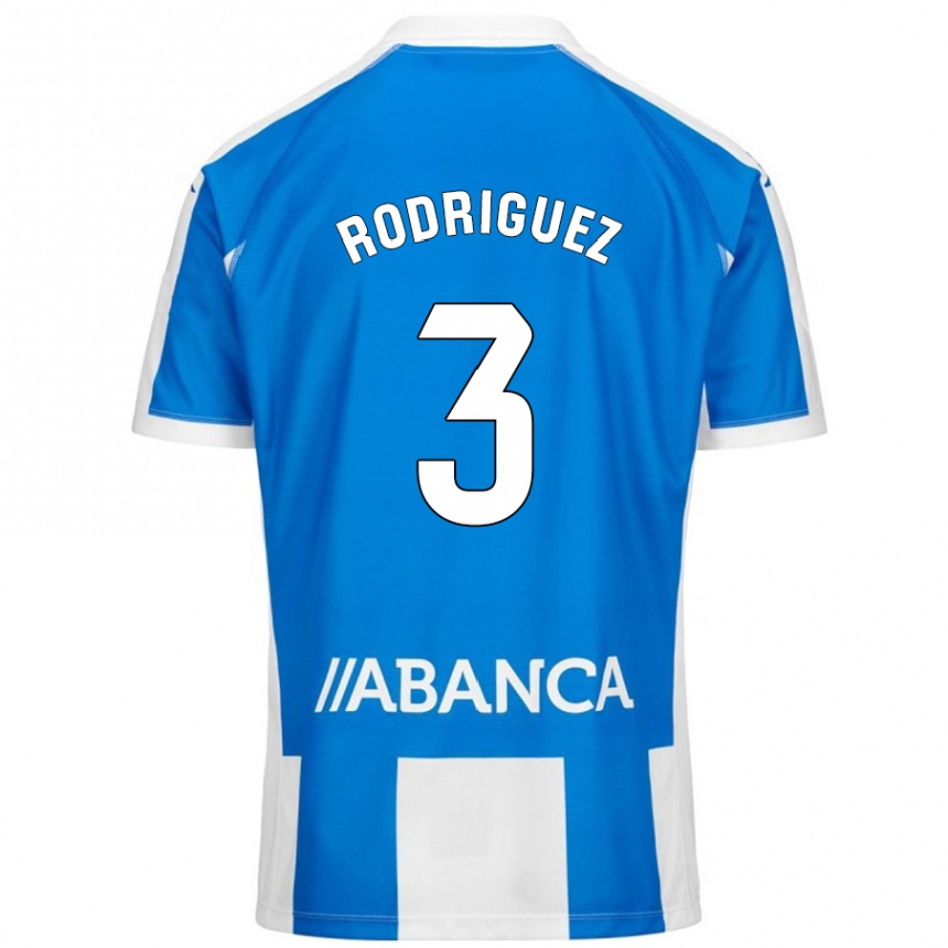 Niño Fútbol Camiseta Clara Rodríguez #3 Azul Blanco 1ª Equipación 2024/25 México