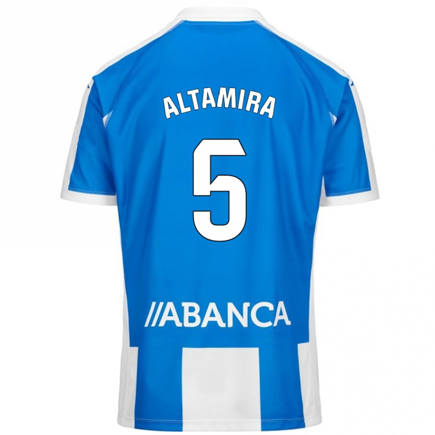 Niño Fútbol Camiseta Inés Altamira #5 Azul Blanco 1ª Equipación 2024/25 México