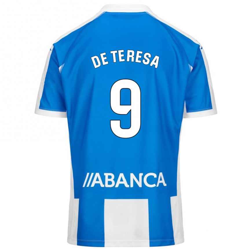 Niño Fútbol Camiseta Ana Lucía De Teresa #9 Azul Blanco 1ª Equipación 2024/25 México