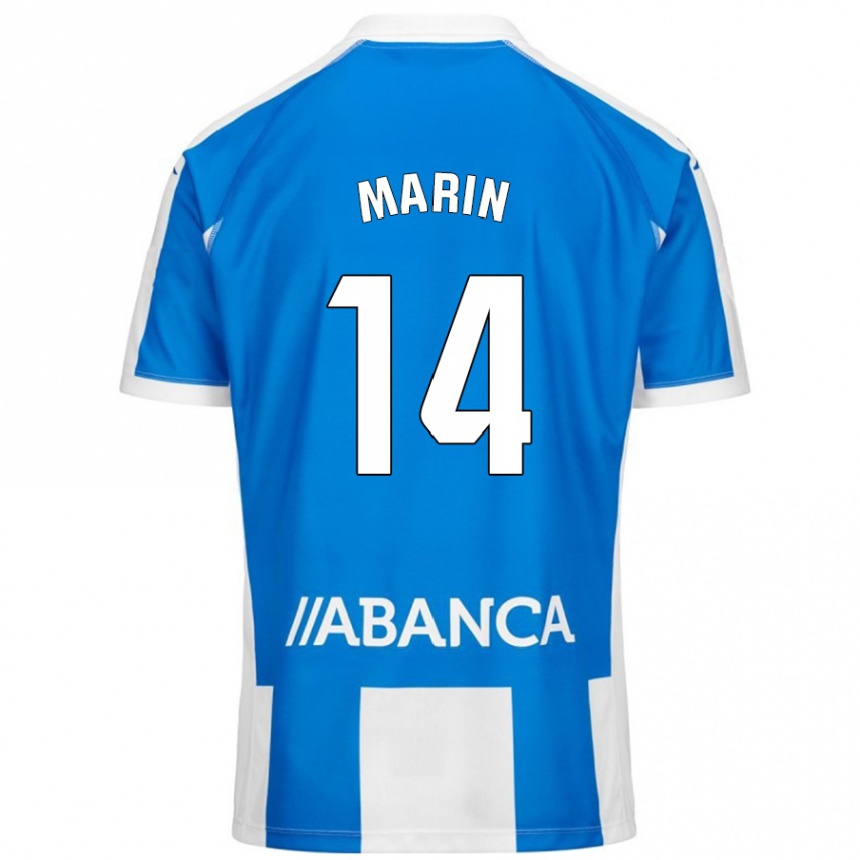 Niño Fútbol Camiseta Ainhoa Marín #14 Azul Blanco 1ª Equipación 2024/25 México