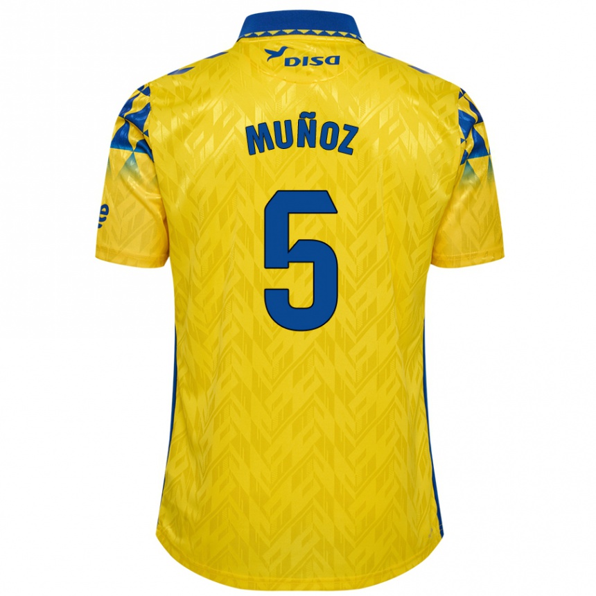 Niño Fútbol Camiseta Javi Muñoz #5 Amarillo Azul 1ª Equipación 2024/25 México