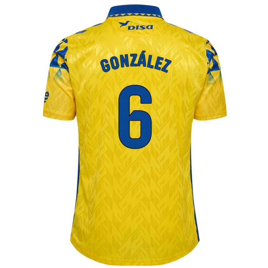 Niño Fútbol Camiseta Fabio González #6 Amarillo Azul 1ª Equipación 2024/25 México