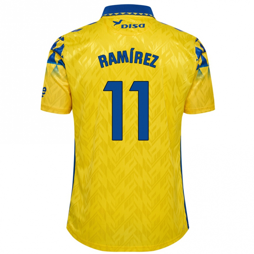 Niño Fútbol Camiseta Benito Ramírez #11 Amarillo Azul 1ª Equipación 2024/25 México