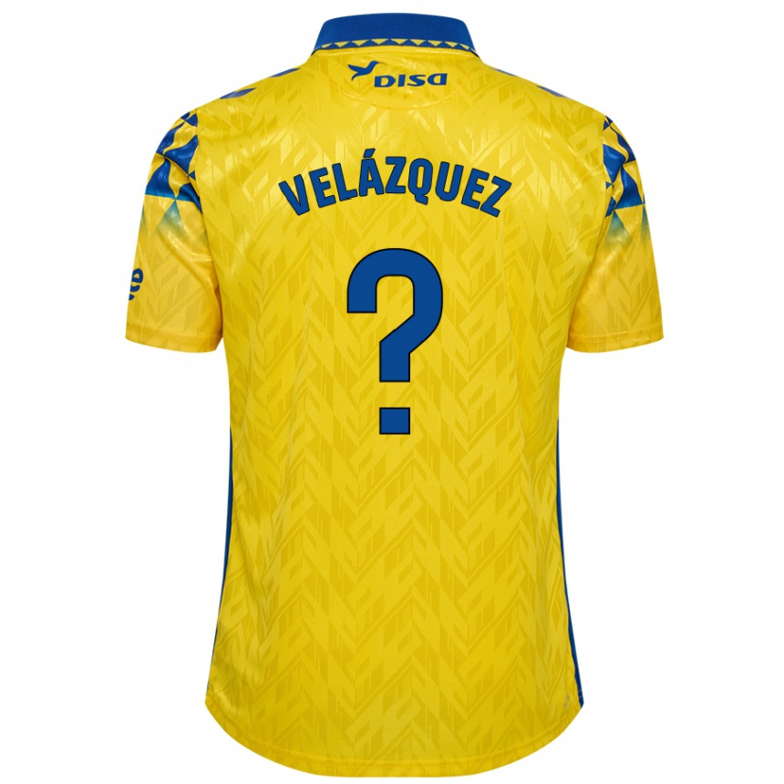 Niño Fútbol Camiseta Brian Velázquez #0 Amarillo Azul 1ª Equipación 2024/25 México