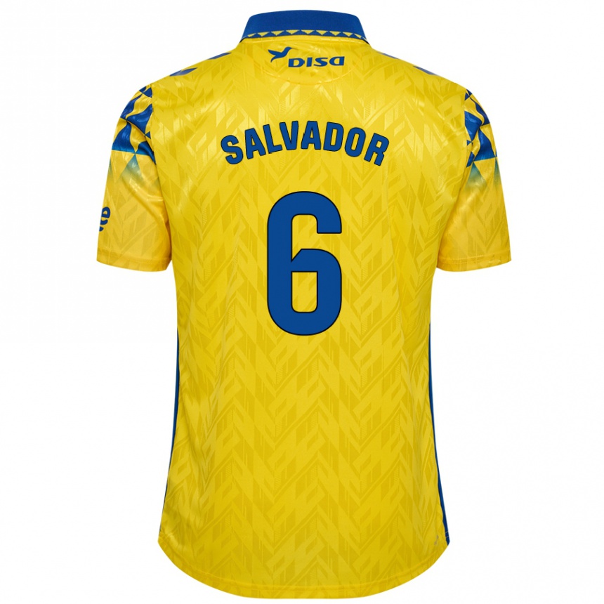 Niño Fútbol Camiseta Pol Salvador #6 Amarillo Azul 1ª Equipación 2024/25 México