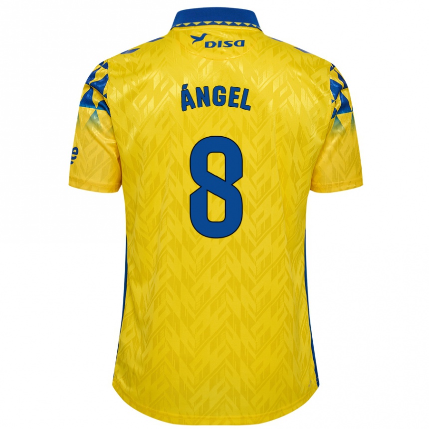 Niño Fútbol Camiseta José Ángel #8 Amarillo Azul 1ª Equipación 2024/25 México