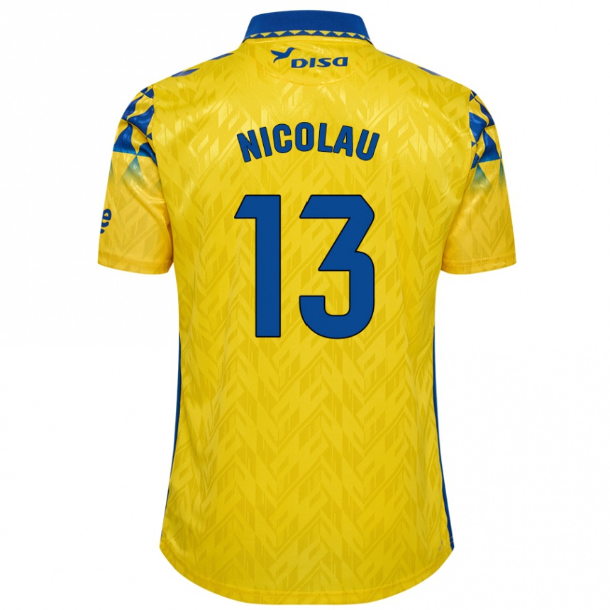 Niño Fútbol Camiseta Nacho Nicolau #13 Amarillo Azul 1ª Equipación 2024/25 México