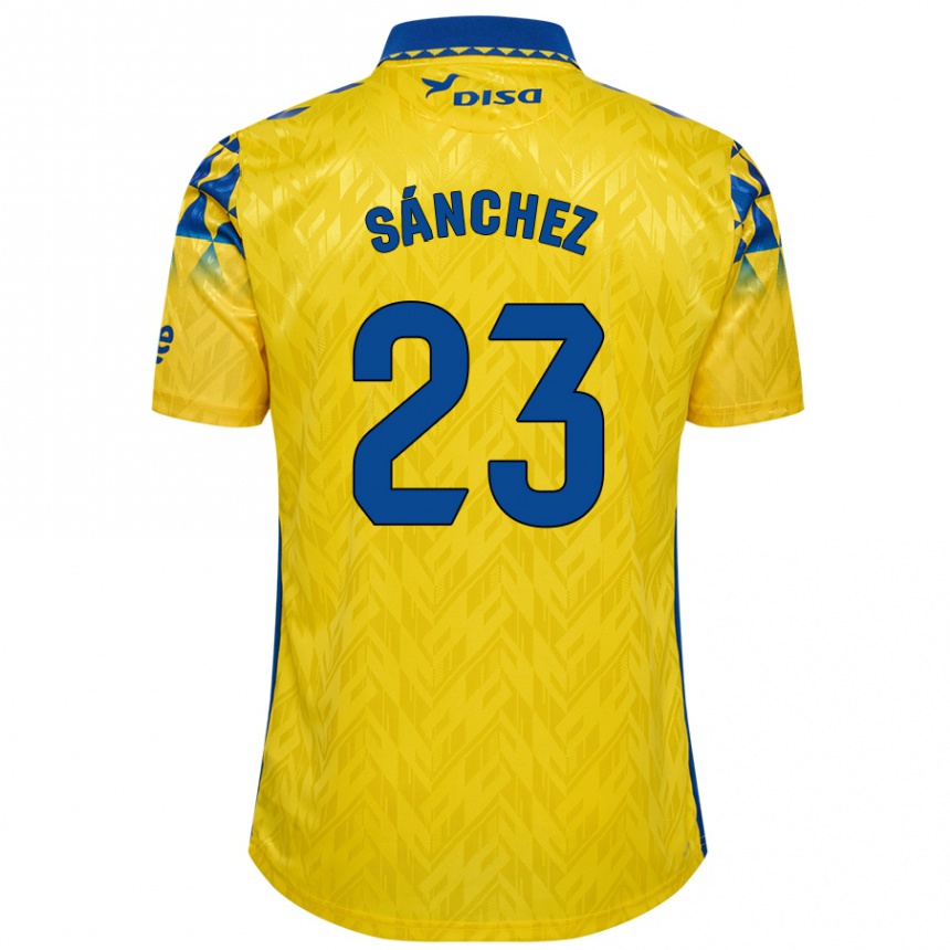 Niño Fútbol Camiseta Omar Sánchez #23 Amarillo Azul 1ª Equipación 2024/25 México