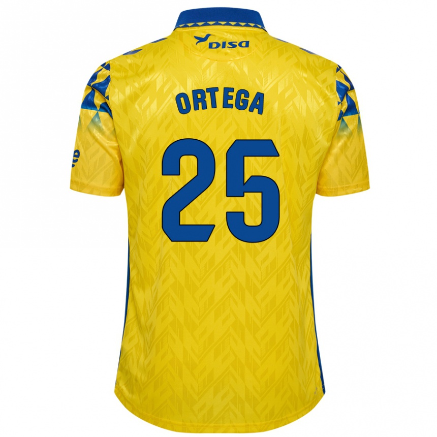 Niño Fútbol Camiseta Edián Ortega #25 Amarillo Azul 1ª Equipación 2024/25 México