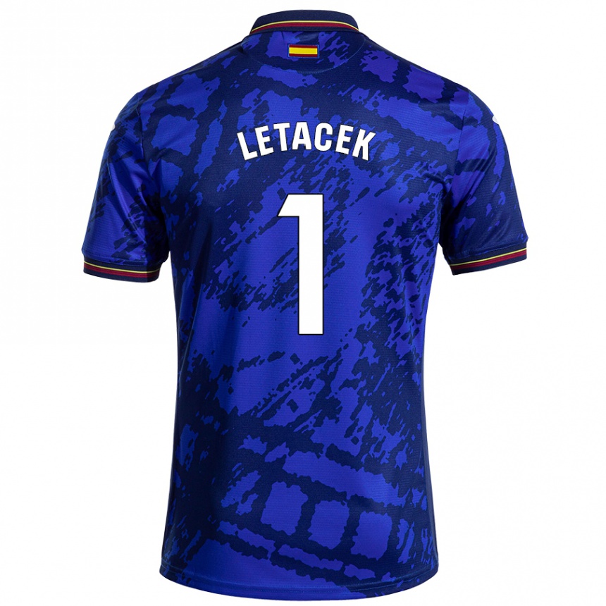 Niño Fútbol Camiseta Jiri Letacek #1 Azul Más Oscuro 1ª Equipación 2024/25 México