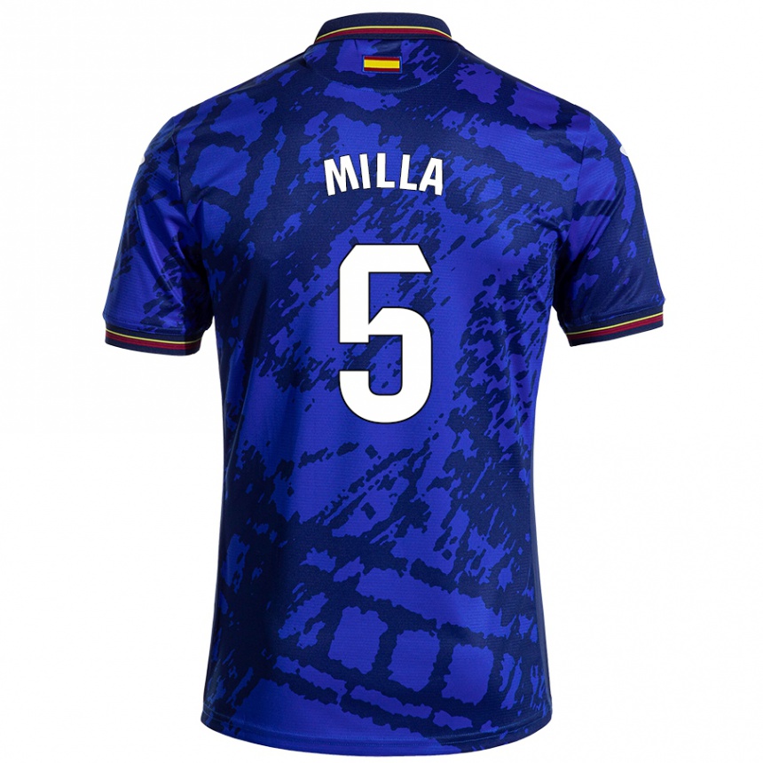 Niño Fútbol Camiseta Luis Milla #5 Azul Más Oscuro 1ª Equipación 2024/25 México