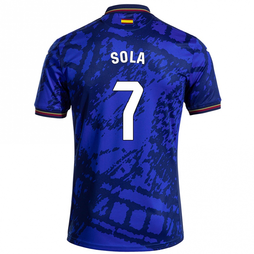 Niño Fútbol Camiseta Álex Sola #7 Azul Más Oscuro 1ª Equipación 2024/25 México