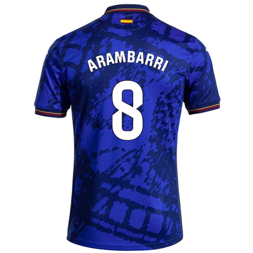 Niño Fútbol Camiseta Mauro Arambarri #8 Azul Más Oscuro 1ª Equipación 2024/25 México