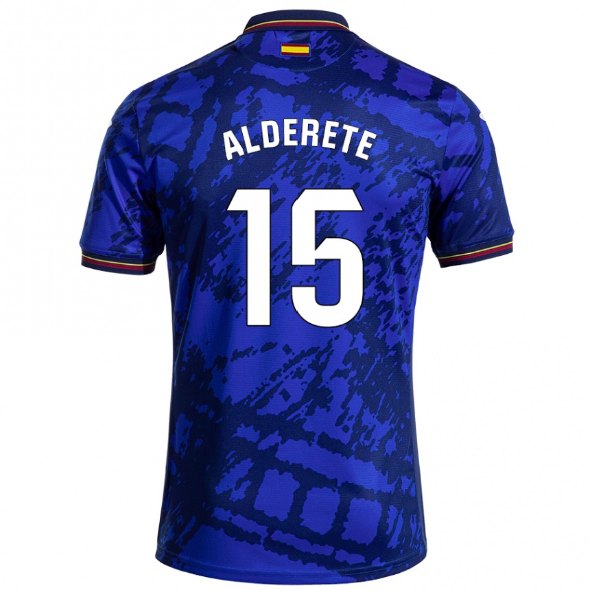 Niño Fútbol Camiseta Omar Alderete #15 Azul Más Oscuro 1ª Equipación 2024/25 México