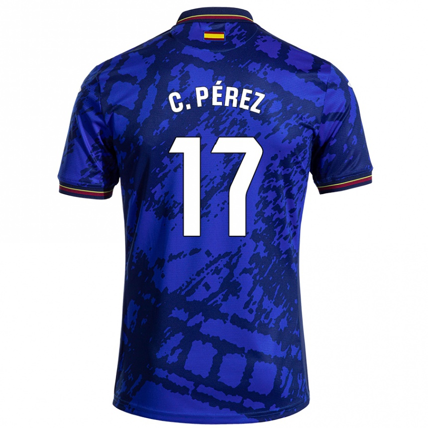 Niño Fútbol Camiseta Carles Perez #17 Azul Más Oscuro 1ª Equipación 2024/25 México