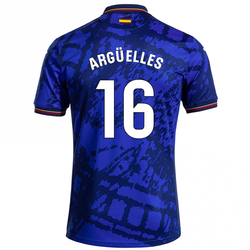 Niño Fútbol Camiseta David Argüelles #16 Azul Más Oscuro 1ª Equipación 2024/25 México