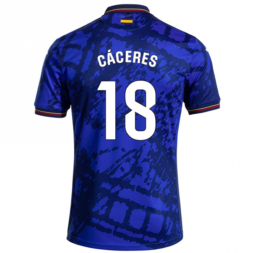 Niño Fútbol Camiseta Damián Cáceres #18 Azul Más Oscuro 1ª Equipación 2024/25 México