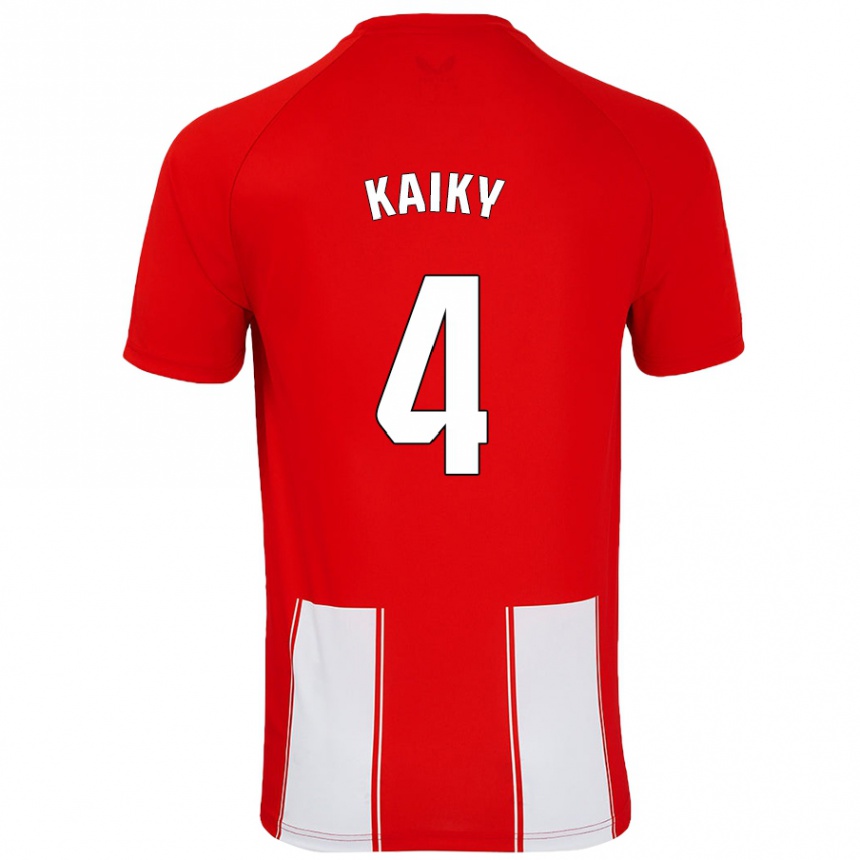 Niño Fútbol Camiseta Kaiky #4 Rojo Blanco 1ª Equipación 2024/25 México