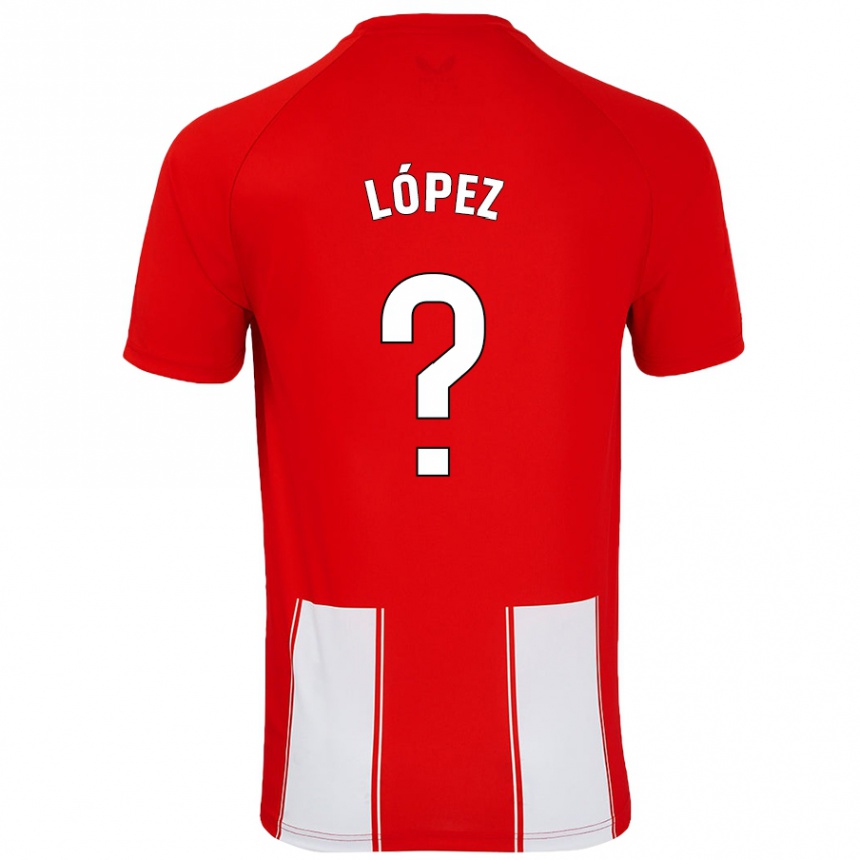 Niño Fútbol Camiseta Jesús López #0 Rojo Blanco 1ª Equipación 2024/25 México