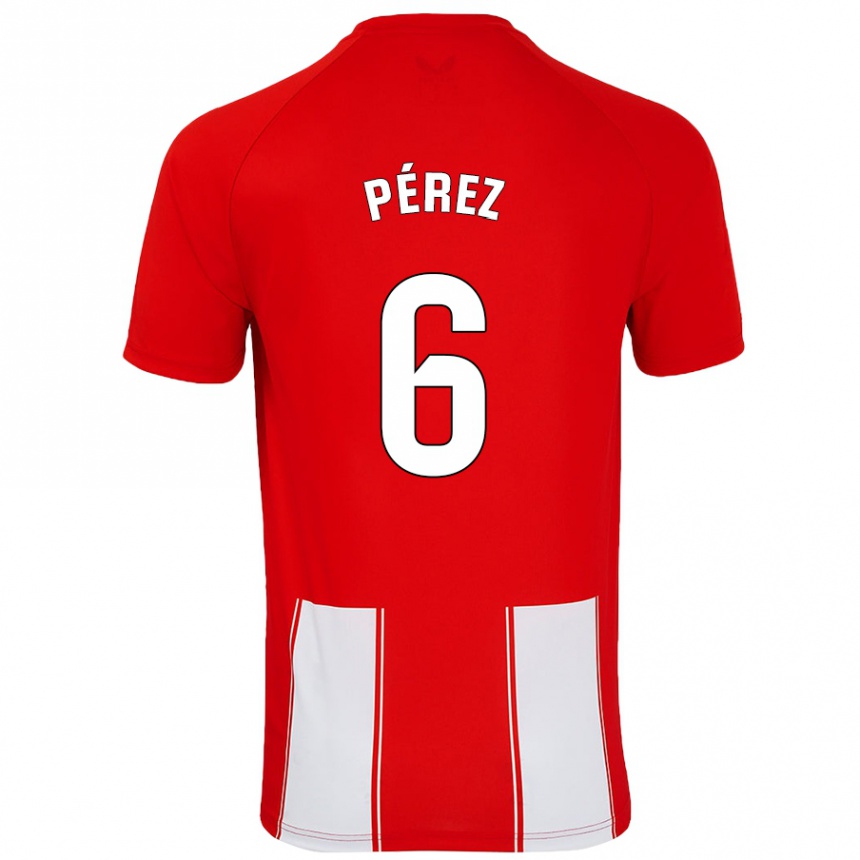 Niño Fútbol Camiseta René Pérez #6 Rojo Blanco 1ª Equipación 2024/25 México