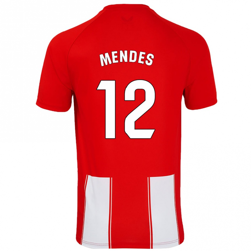 Niño Fútbol Camiseta Alex Mendes #12 Rojo Blanco 1ª Equipación 2024/25 México