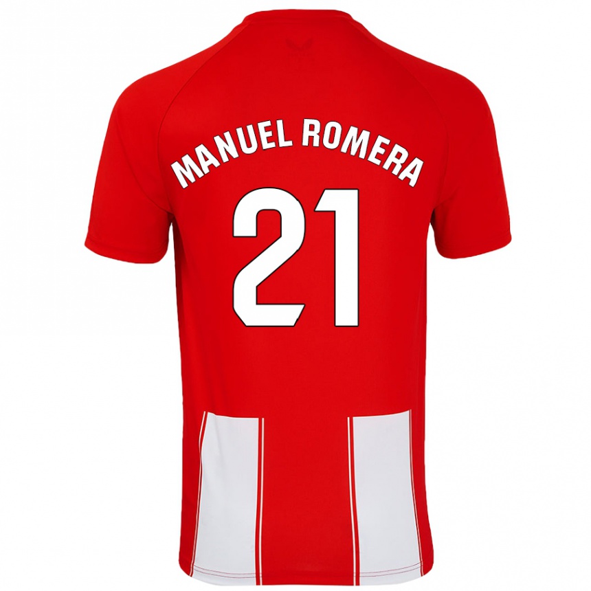 Niño Fútbol Camiseta José Manuel Romera #21 Rojo Blanco 1ª Equipación 2024/25 México