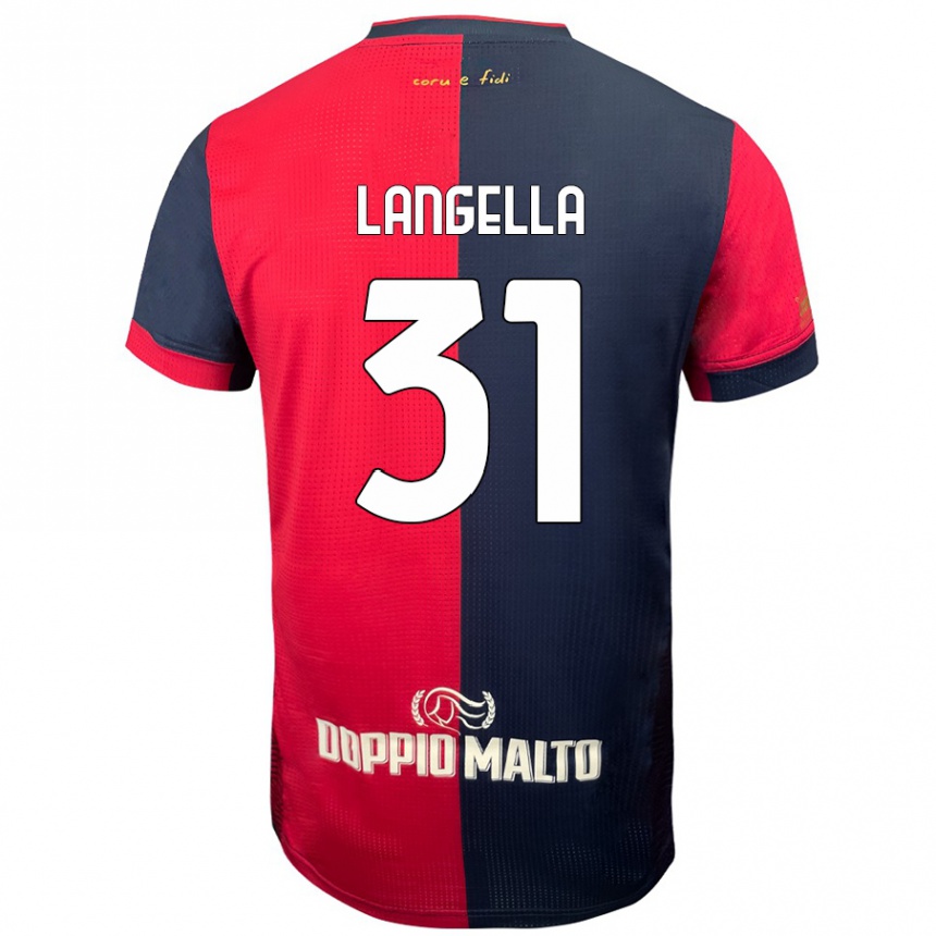 Niño Fútbol Camiseta Matteo Langella #31 Rojo Azul Más Oscuro 1ª Equipación 2024/25 México