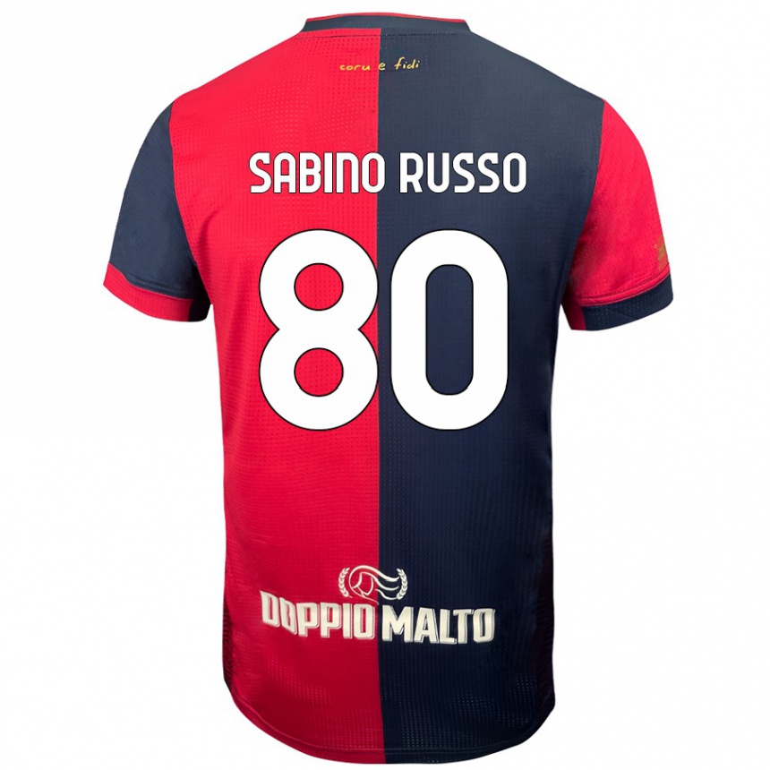 Niño Fútbol Camiseta Alessandro Sabino Russo #80 Rojo Azul Más Oscuro 1ª Equipación 2024/25 México