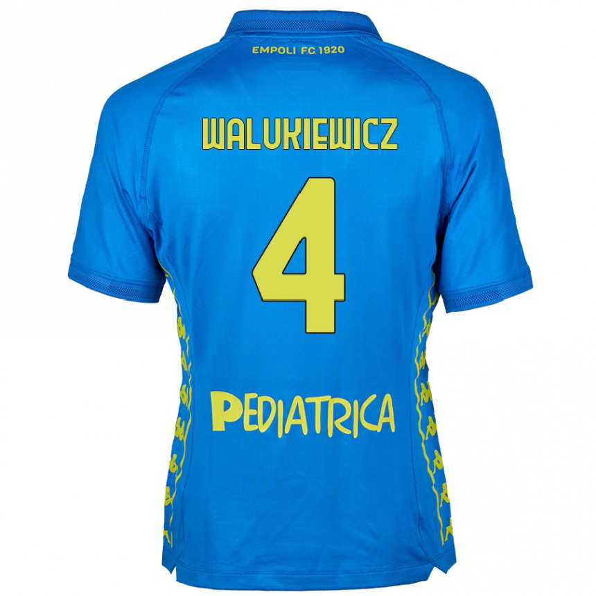 Niño Fútbol Camiseta Sebastian Walukiewicz #4 Azul 1ª Equipación 2024/25 México