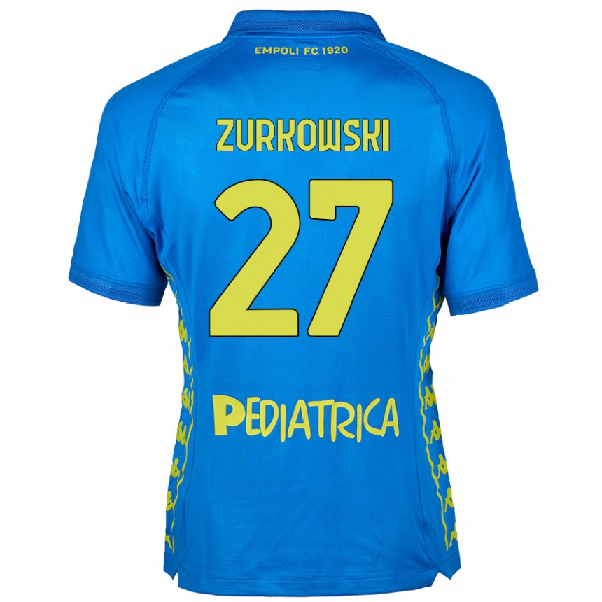 Niño Fútbol Camiseta Szymon Żurkowski #27 Azul 1ª Equipación 2024/25 México