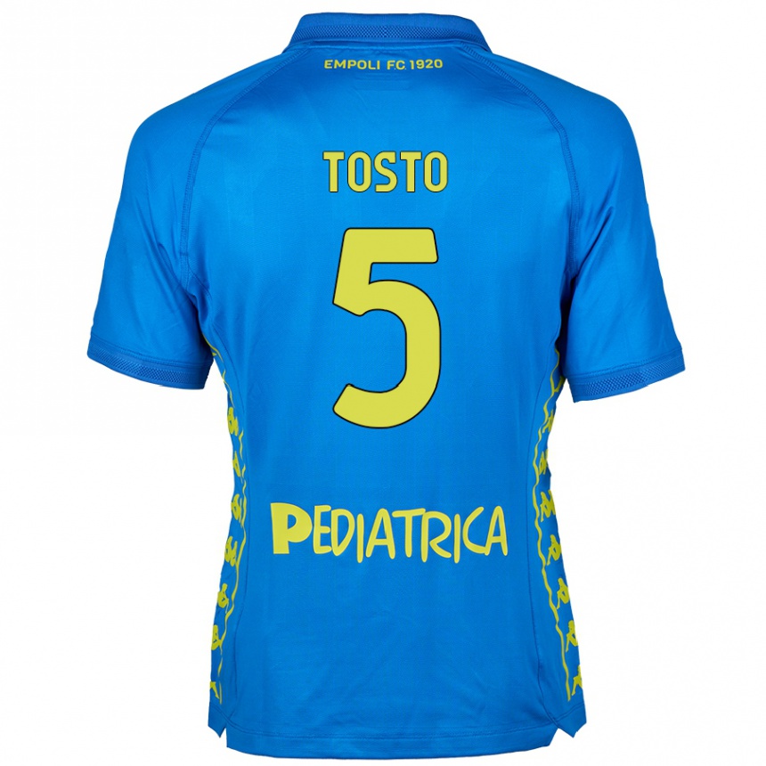 Niño Fútbol Camiseta Lorenzo Tosto #5 Azul 1ª Equipación 2024/25 México