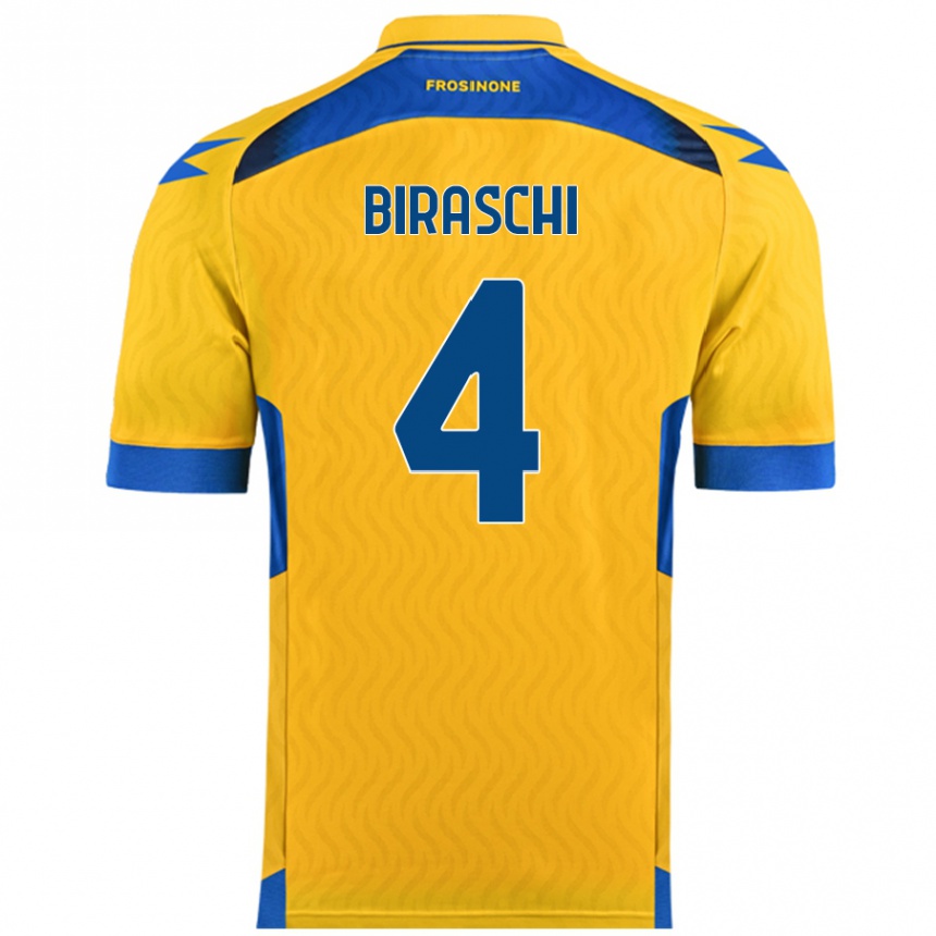 Niño Fútbol Camiseta Davide Biraschi #4 Amarillo 1ª Equipación 2024/25 México