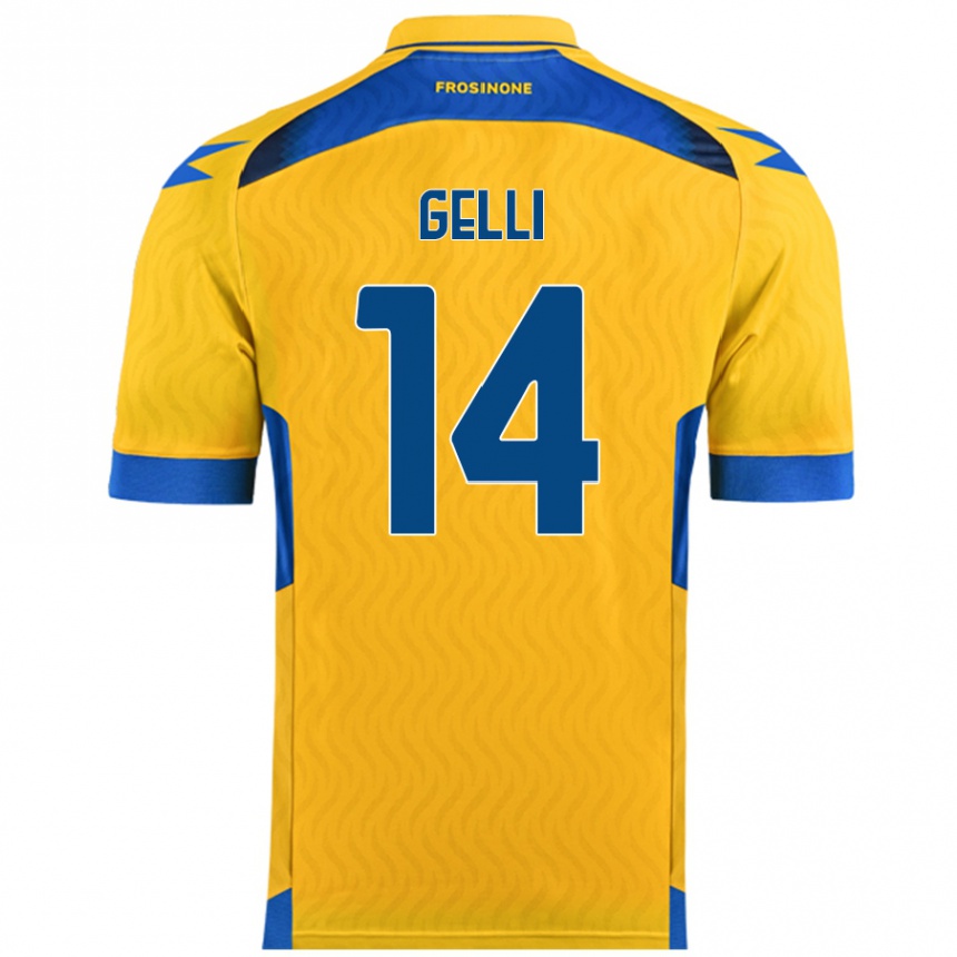 Niño Fútbol Camiseta Francesco Gelli #14 Amarillo 1ª Equipación 2024/25 México