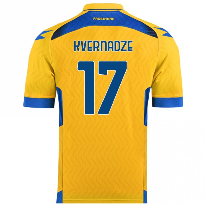 Niño Fútbol Camiseta Giorgi Kvernadze #17 Amarillo 1ª Equipación 2024/25 México