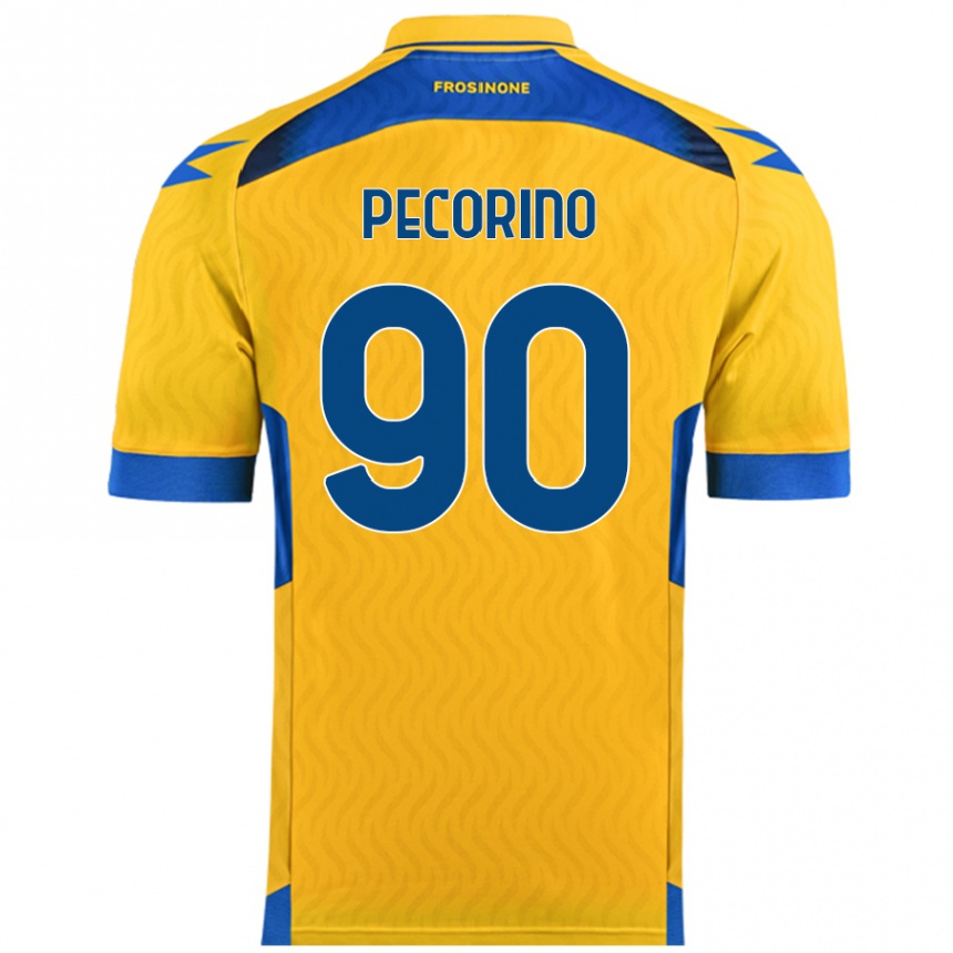 Niño Fútbol Camiseta Emanuele Pecorino #90 Amarillo 1ª Equipación 2024/25 México