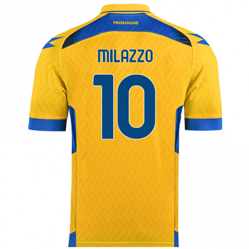 Niño Fútbol Camiseta Simone Milazzo #10 Amarillo 1ª Equipación 2024/25 México