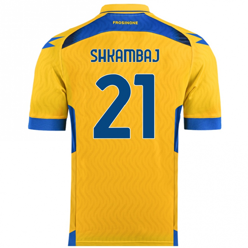 Niño Fútbol Camiseta Ardit Shkambaj #21 Amarillo 1ª Equipación 2024/25 México