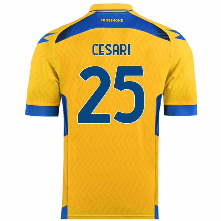 Niño Fútbol Camiseta Nicolò Cesari #25 Amarillo 1ª Equipación 2024/25 México