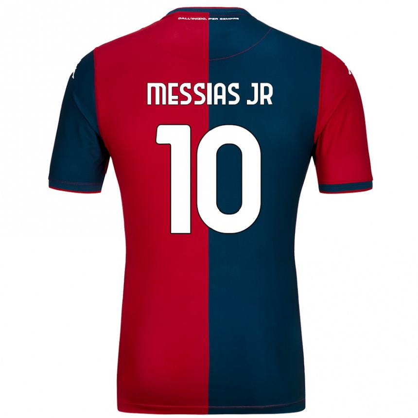 Niño Fútbol Camiseta Junior Messias #10 Rojo Azul Oscuro 1ª Equipación 2024/25 México