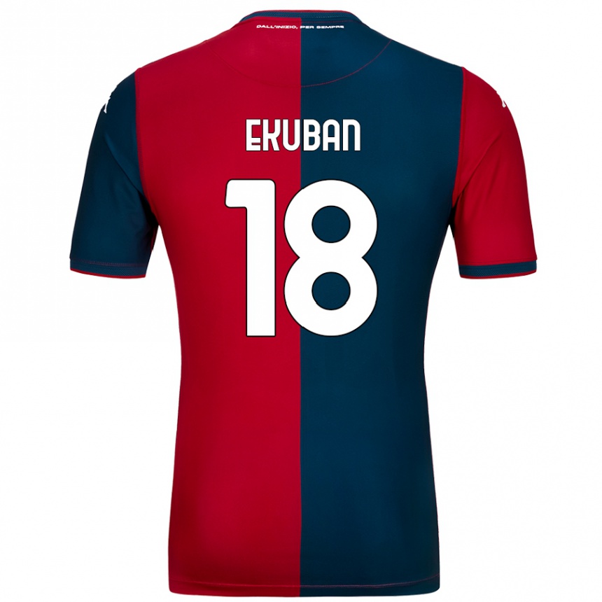 Niño Fútbol Camiseta Caleb Ekuban #18 Rojo Azul Oscuro 1ª Equipación 2024/25 México