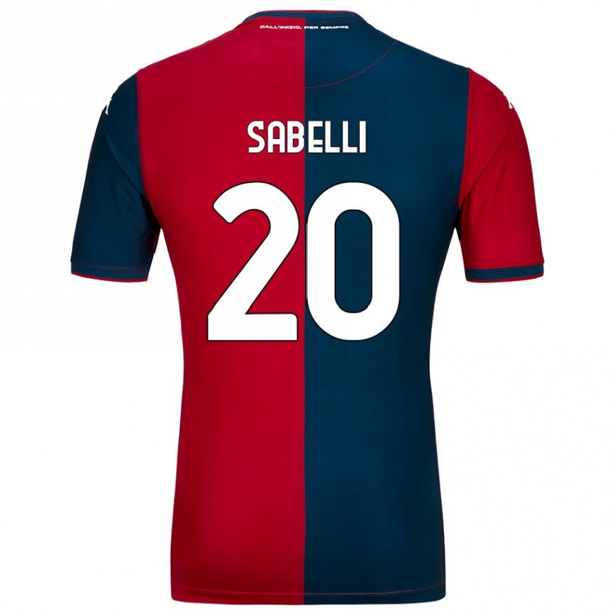 Niño Fútbol Camiseta Stefano Sabelli #20 Rojo Azul Oscuro 1ª Equipación 2024/25 México