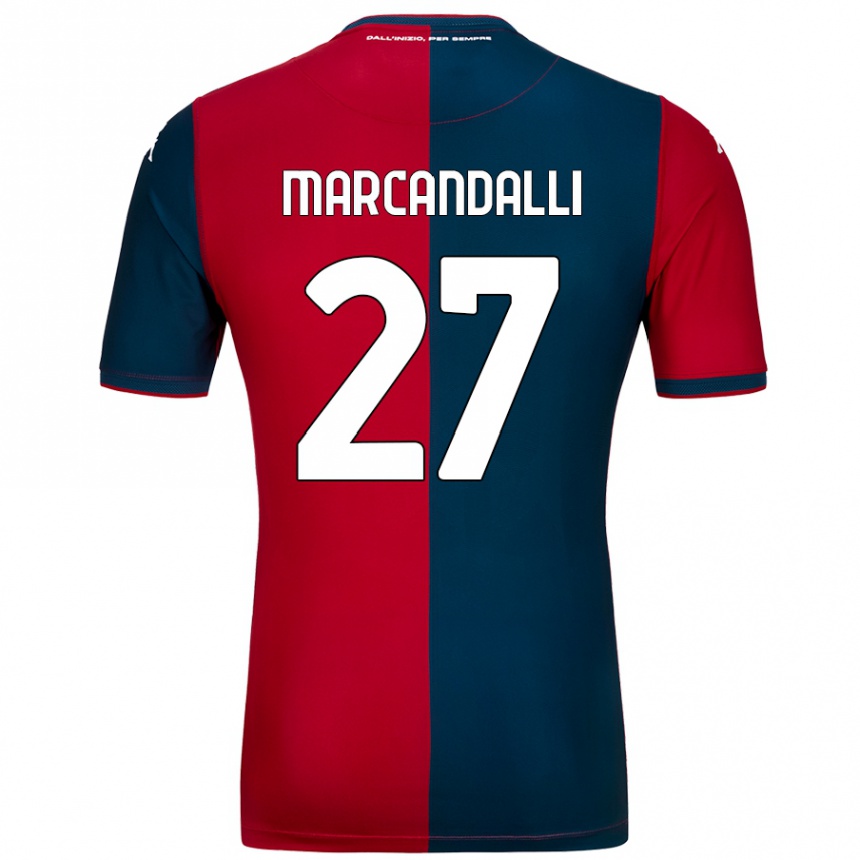 Niño Fútbol Camiseta Alessandro Marcandalli #27 Rojo Azul Oscuro 1ª Equipación 2024/25 México