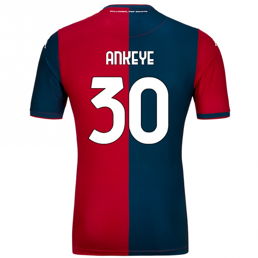 Niño Fútbol Camiseta David Ankeye #30 Rojo Azul Oscuro 1ª Equipación 2024/25 México